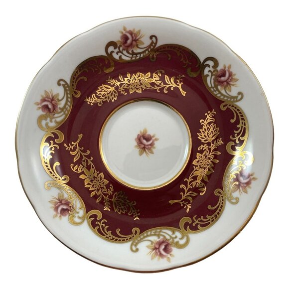 Paragon Pembroke Fine Bone China Teacup & Saucer Set Made in England Red & Gold - Picture 5 of 8